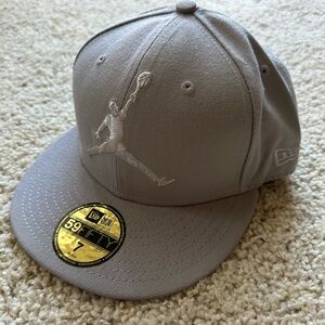 Jordan New Era Light Gray Cap with Embroidered Logo